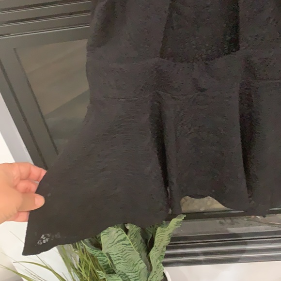 {Sweet Rain}Sz S Sheer Black Peplum Top - Picture 7 of 8